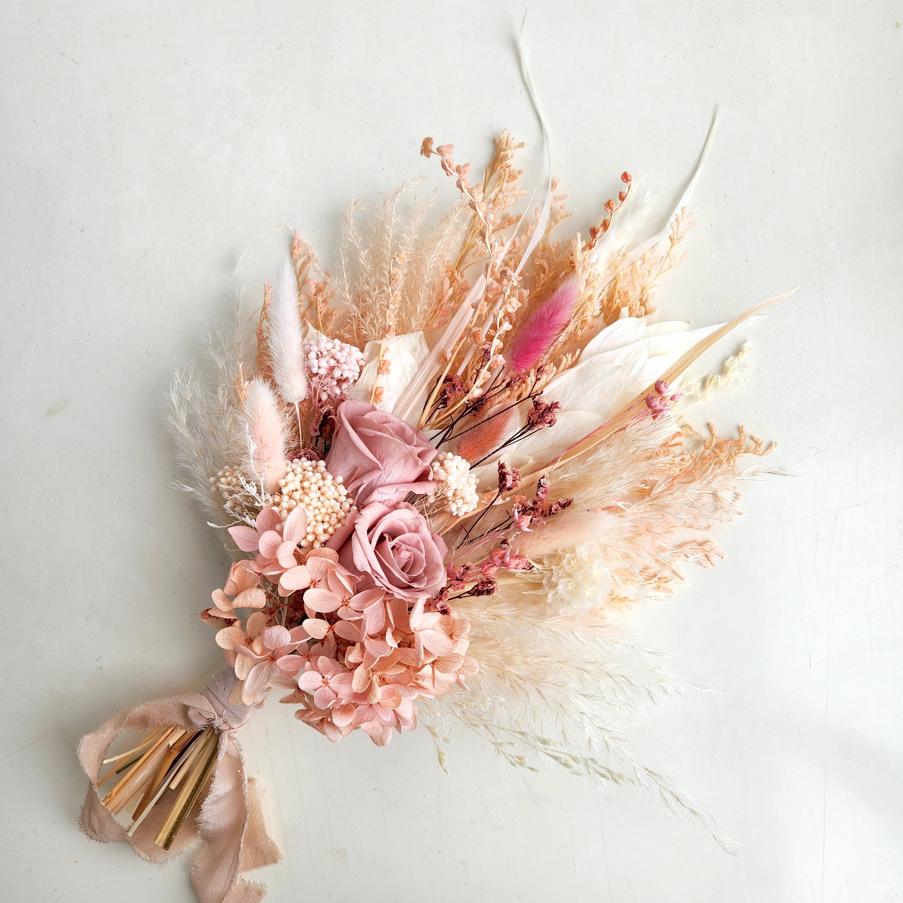 Pale Pink Dried Flower Bouquet 