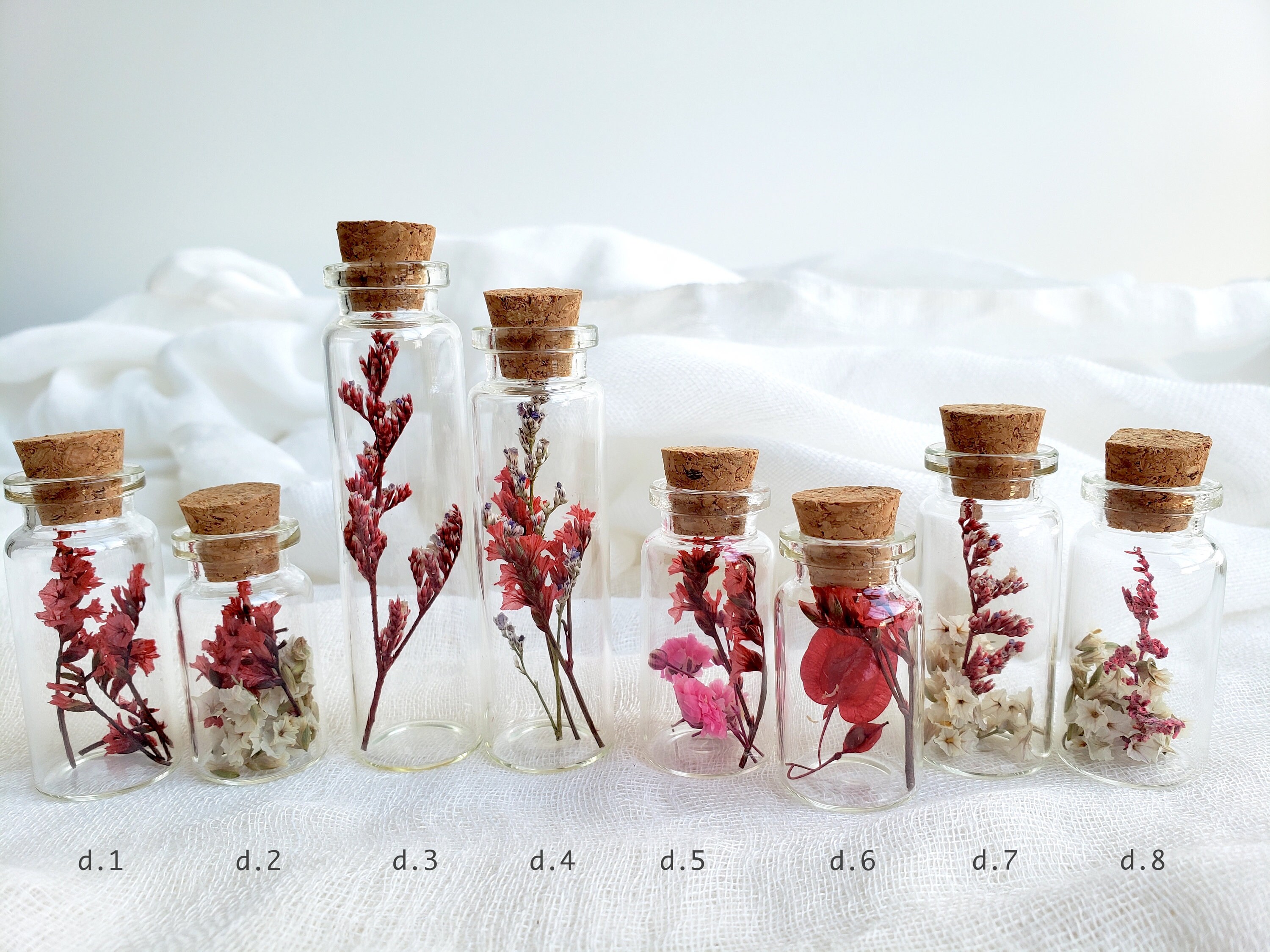 Dried Flowers in Mini Glass Bottle Create Your Own Style Etsy