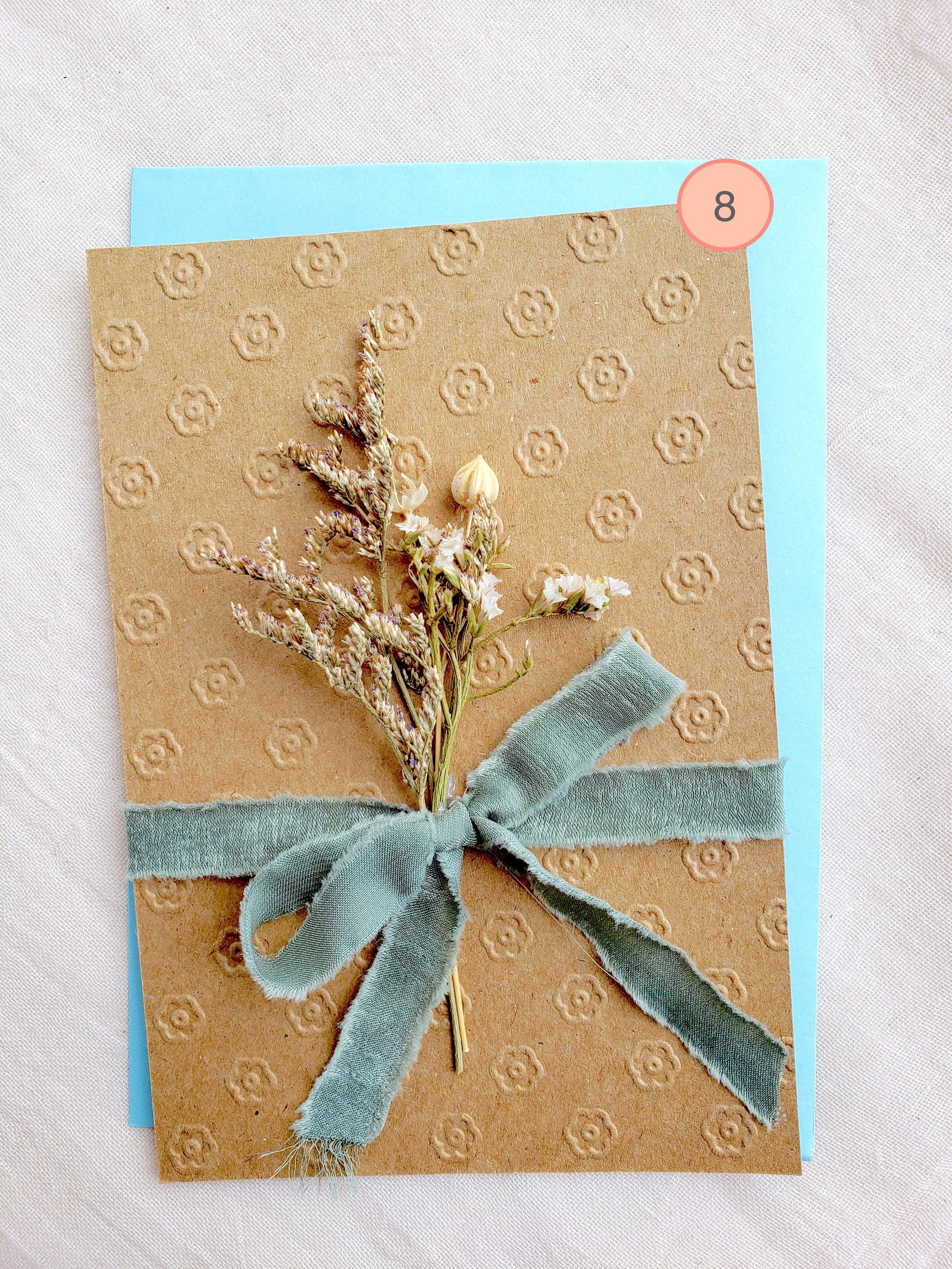 Handmade Dried Flower Card Mini Dried Floral bunch on blank Etsy