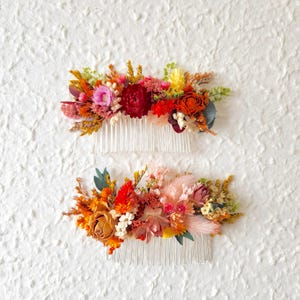 Gedroogde bloemenkammen met wilde bloemen, bloemstuk bruiloft, haaraccessoire voor evenementen