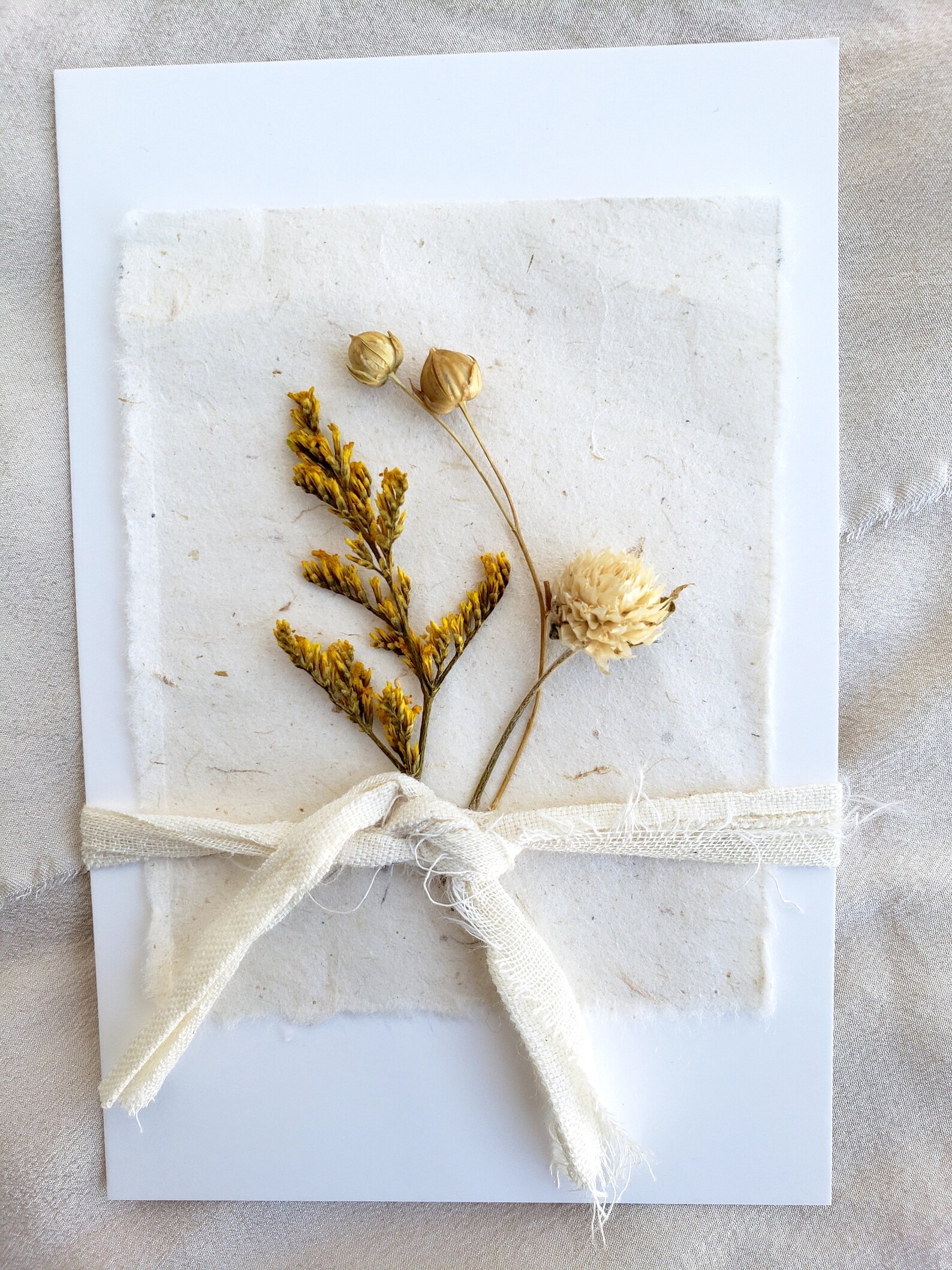 Dried Flower Card Mini Dried Floral bunch on Single Page Etsy