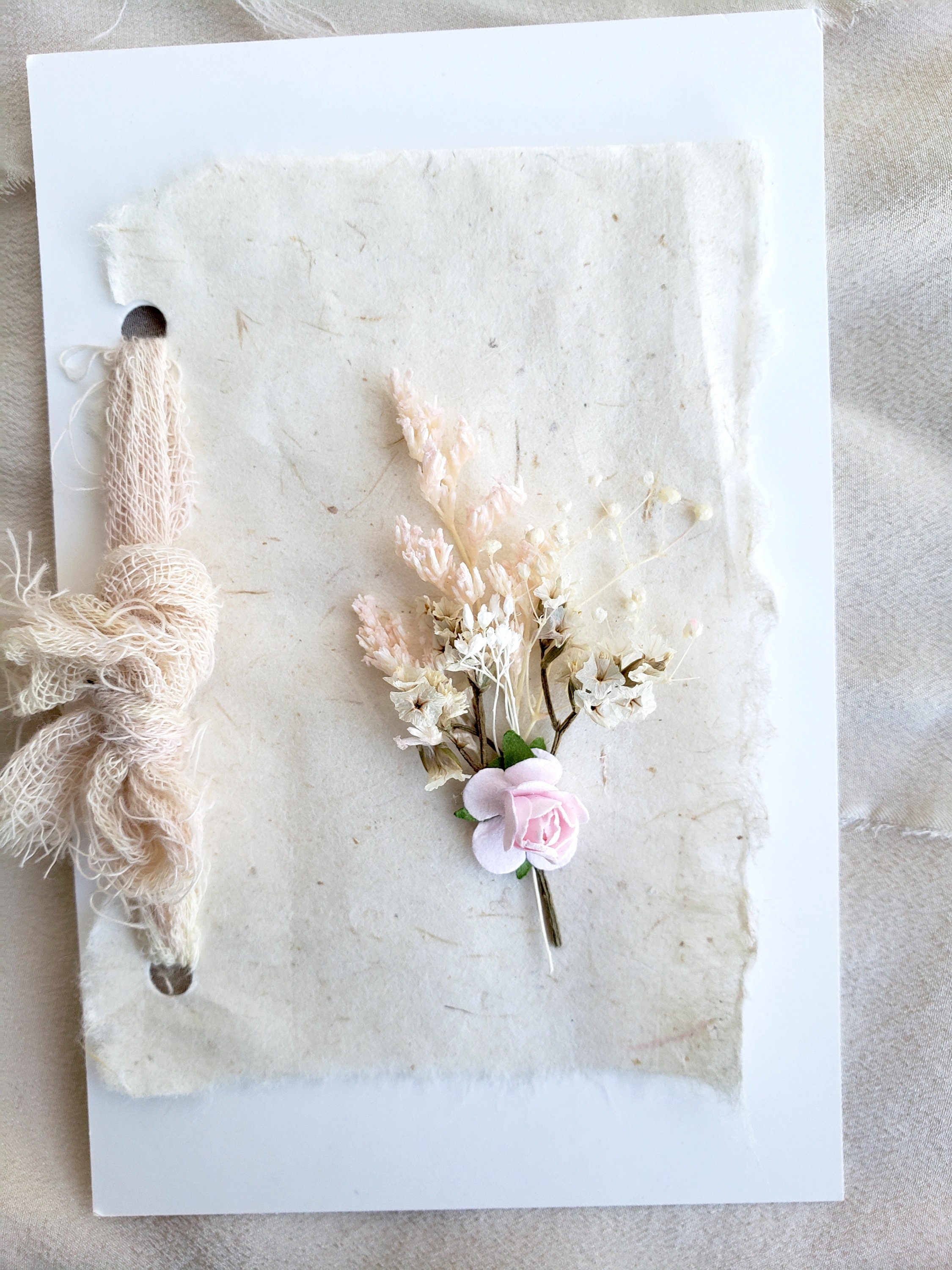 Dried Flower Card Mini Dried Floral bunch on Single Page Etsy