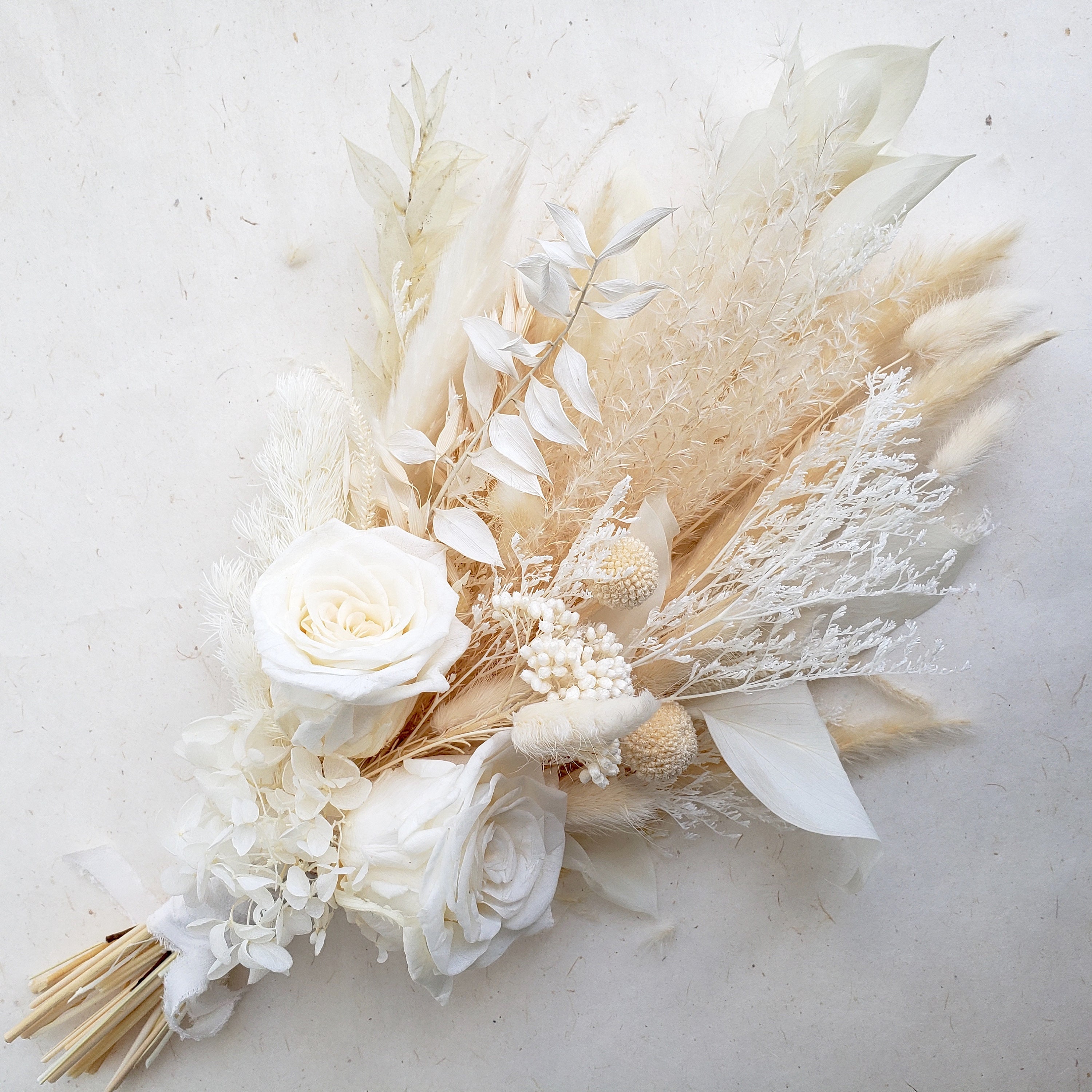 White Dried Flower Bouquet Ivory Wedding Bouquet Wedding Etsy Australia