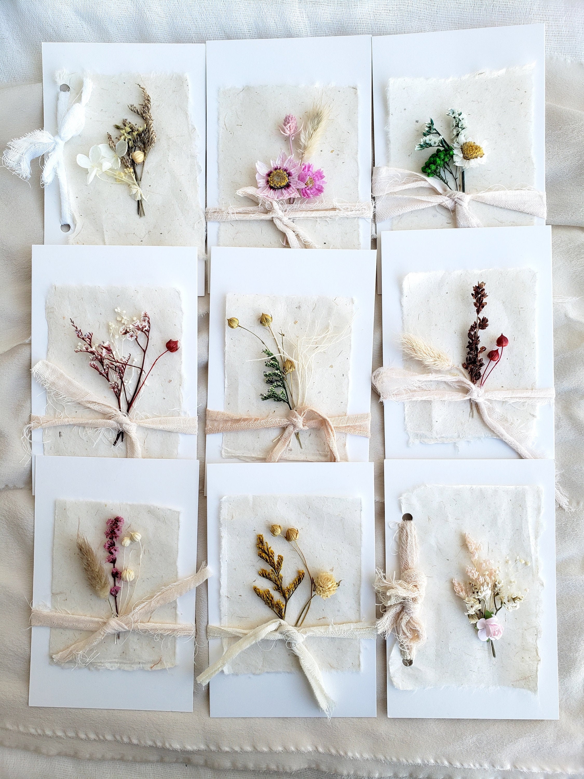 Dried Flower Card Mini Dried Floral bunch on Single Page Etsy