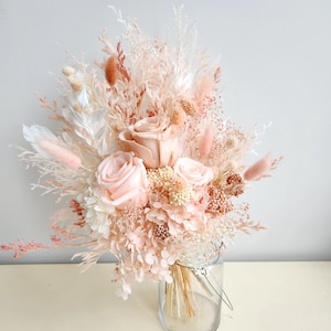 Getrocknete Blumenstrauß, blassrosa, Hochzeit Blumenschmuck, Home Decor