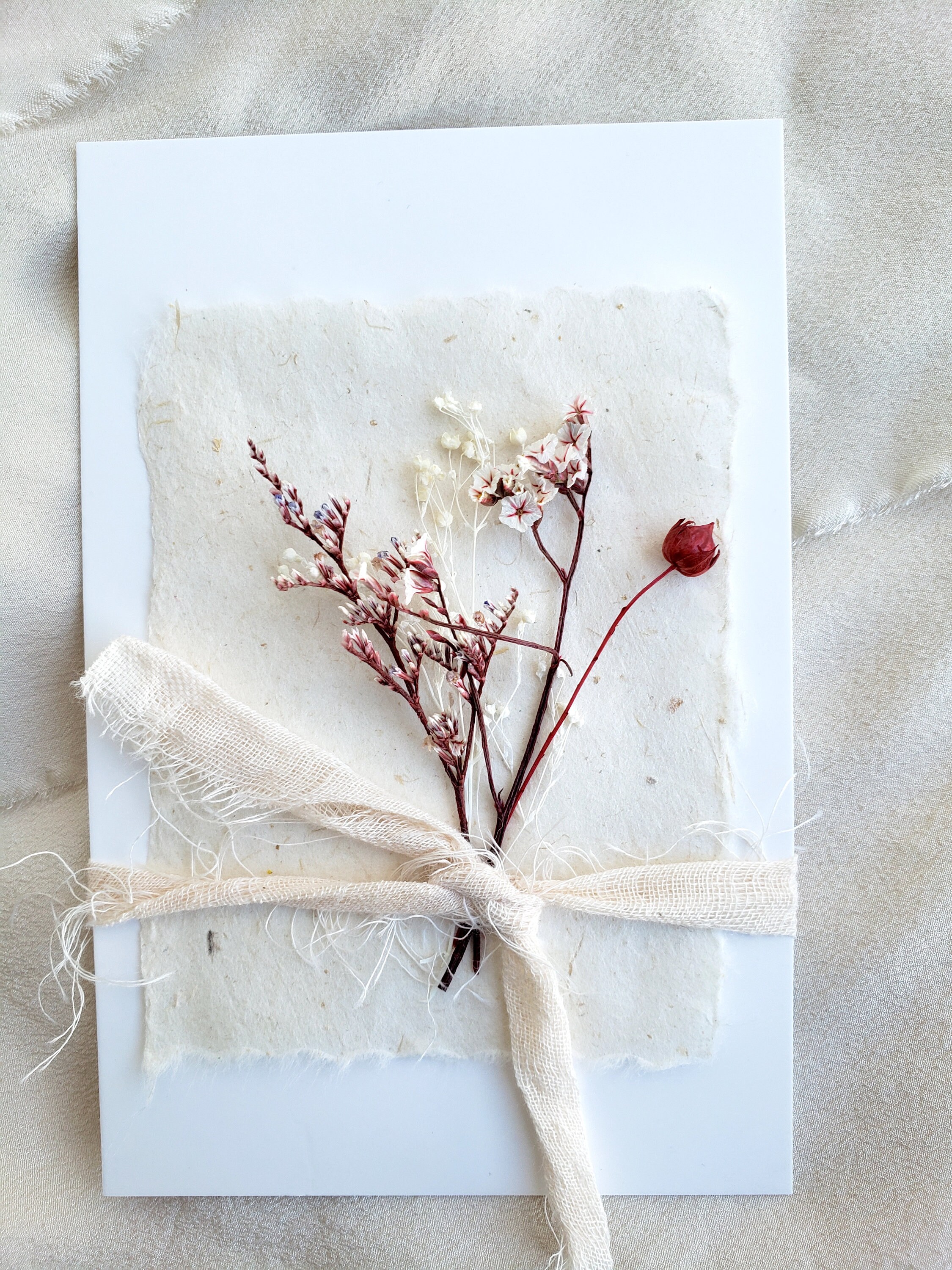 Dried Flower Card Mini Dried Floral bunch on Single Page Etsy