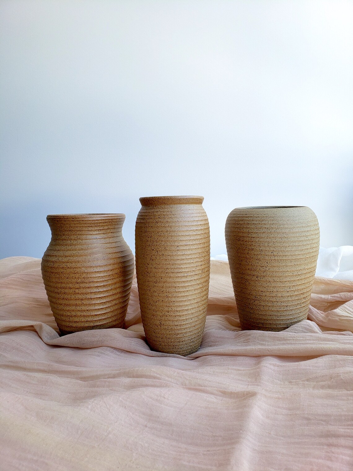 Textured Clay Pots Clay Vase Rustic Boho DIY Flower Etsy