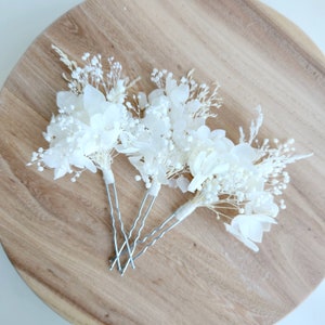 White Dried Flower Bouquet, Ivory Wedding Bouquet, Wedding Flower Arrangement, Interior Decoration image 7