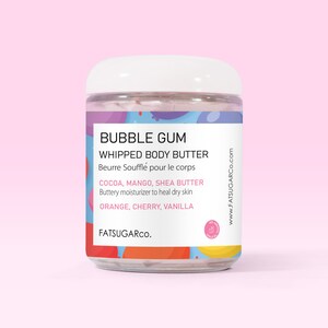 Whipped Body Butter for Dry skin| Body Butter| Body Moisturizer with Shea Butter & Mango Butter | Bubble Gum