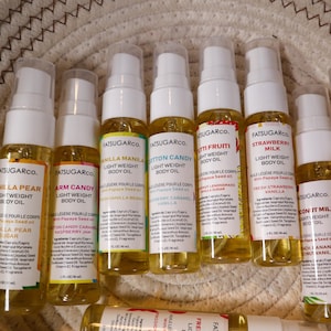 Mini Body Oils | Travel Size Self-Care | Lightweight, Glowy Skin | Sweet, Fruity, and Floral Scents