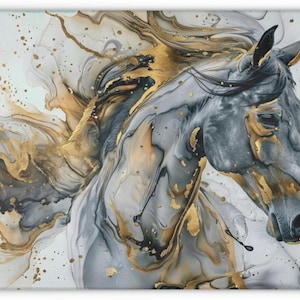 Abstract horse glass cutting board isolated view, equestrian decor, horse kitchen accessory, charcuterie board