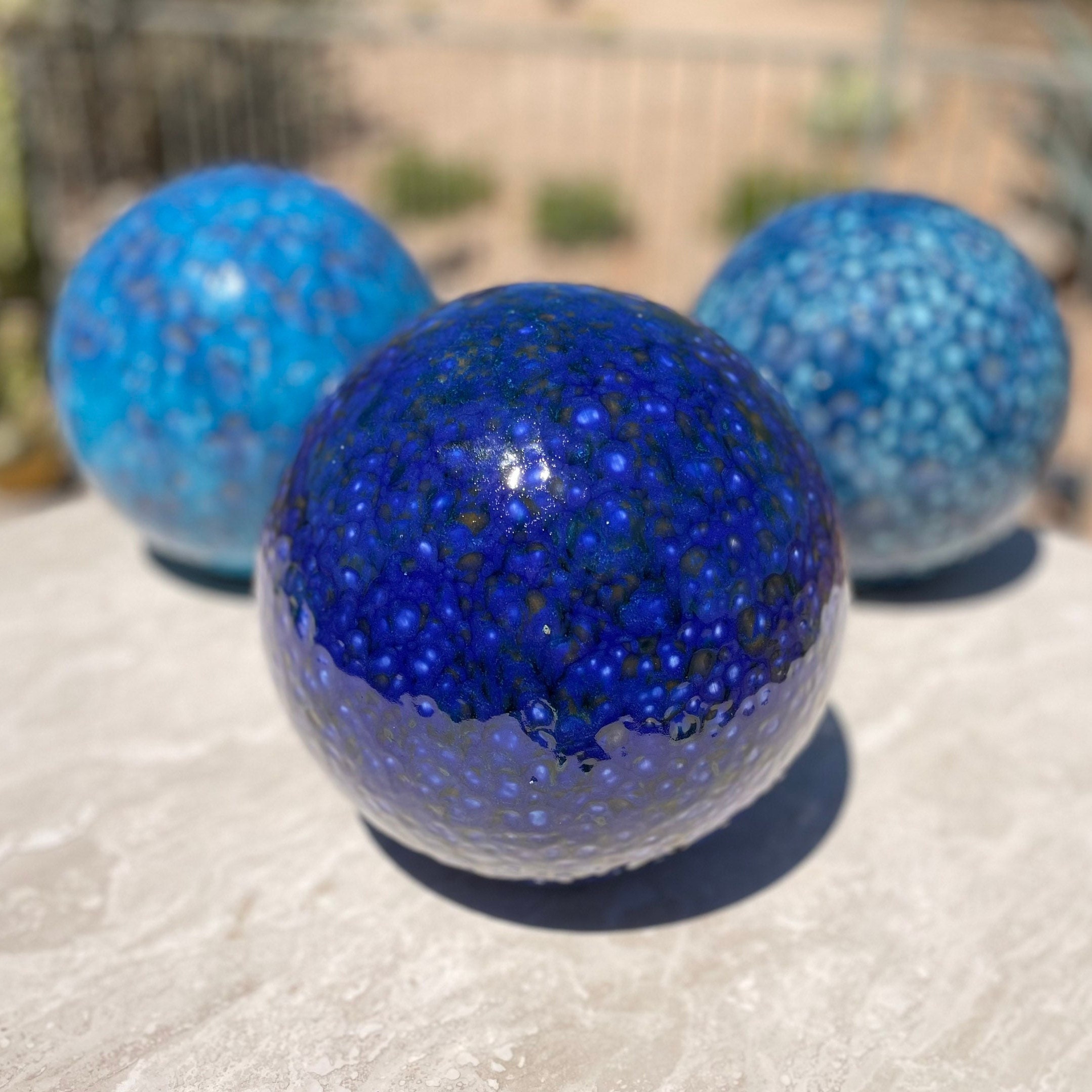 Large Ceramic Ball Cobalt Blue 9 Ceramic Gazing Ball Etsy