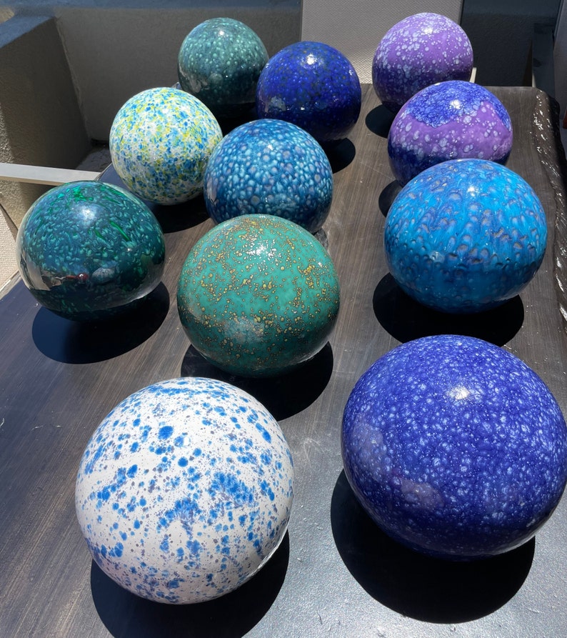 Large Ceramic Ball Cobalt Blue 9 Ceramic Gazing Ball Etsy
