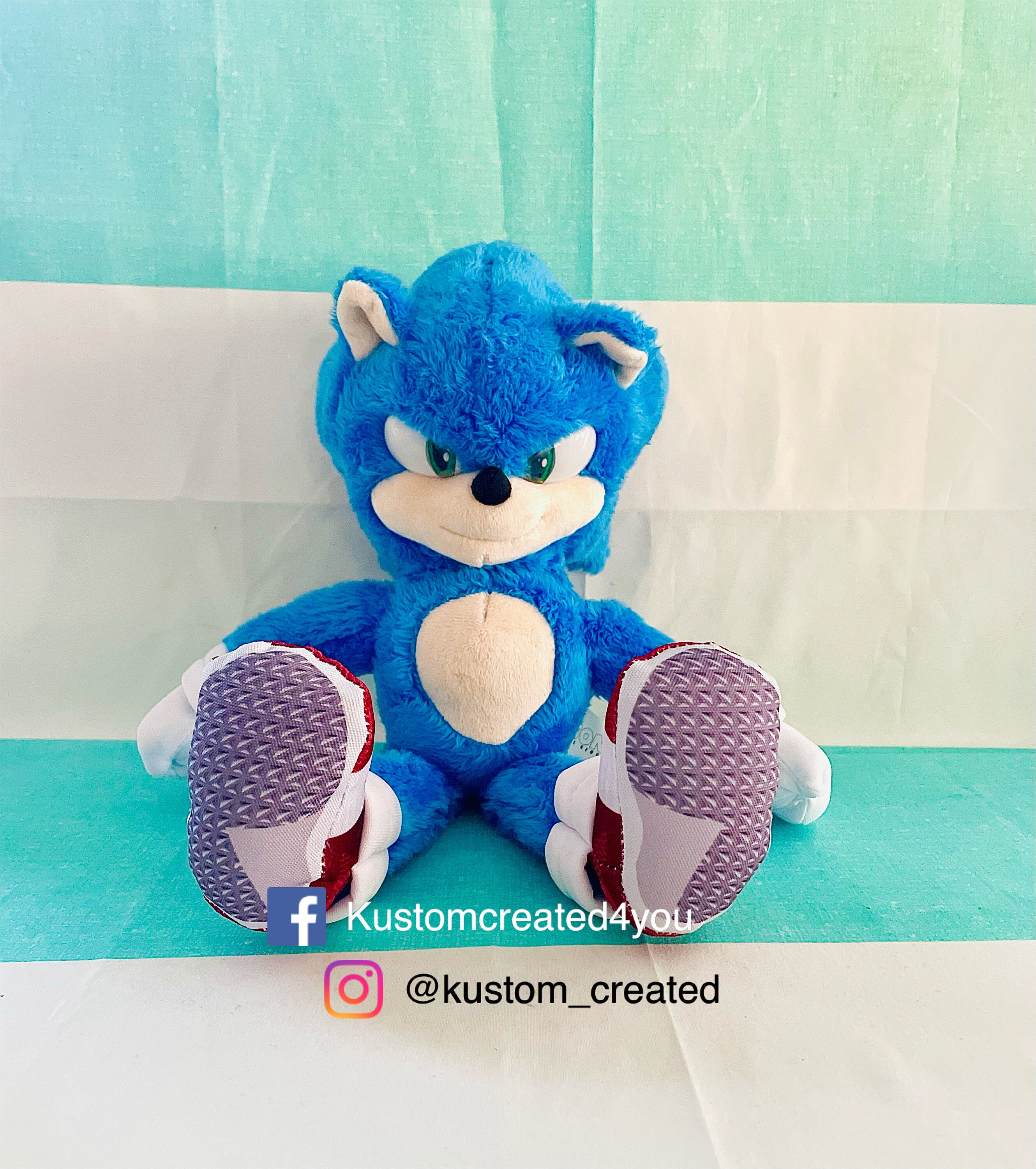 GE 8” SEGA Sonic The Hedgehog Sonic X Plush Shadow Read