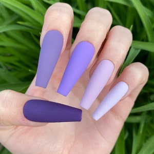 Purple Gradient Press On Nails / Matte Nails