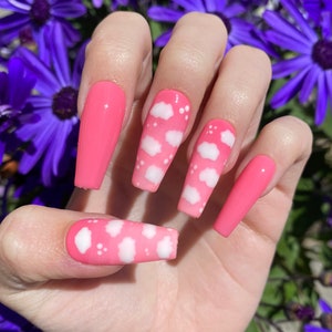 Pink Cloud Gradient Nails / Press On Nails