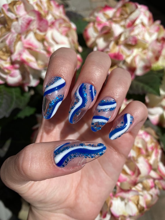 Abstract Blue Nail Art