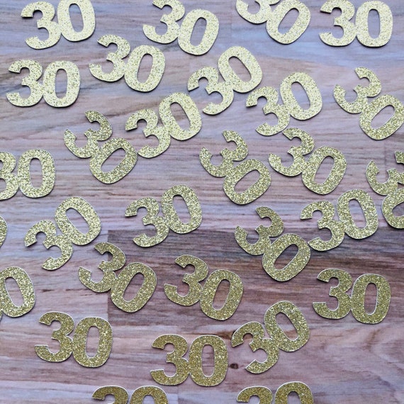 30th Birthday Decorations, Glitter Confetti, Dirty 30 Decor, 30th Anniversary, Party Supplies, Gold, No Shed Glitter, Age Confetti, Thirty