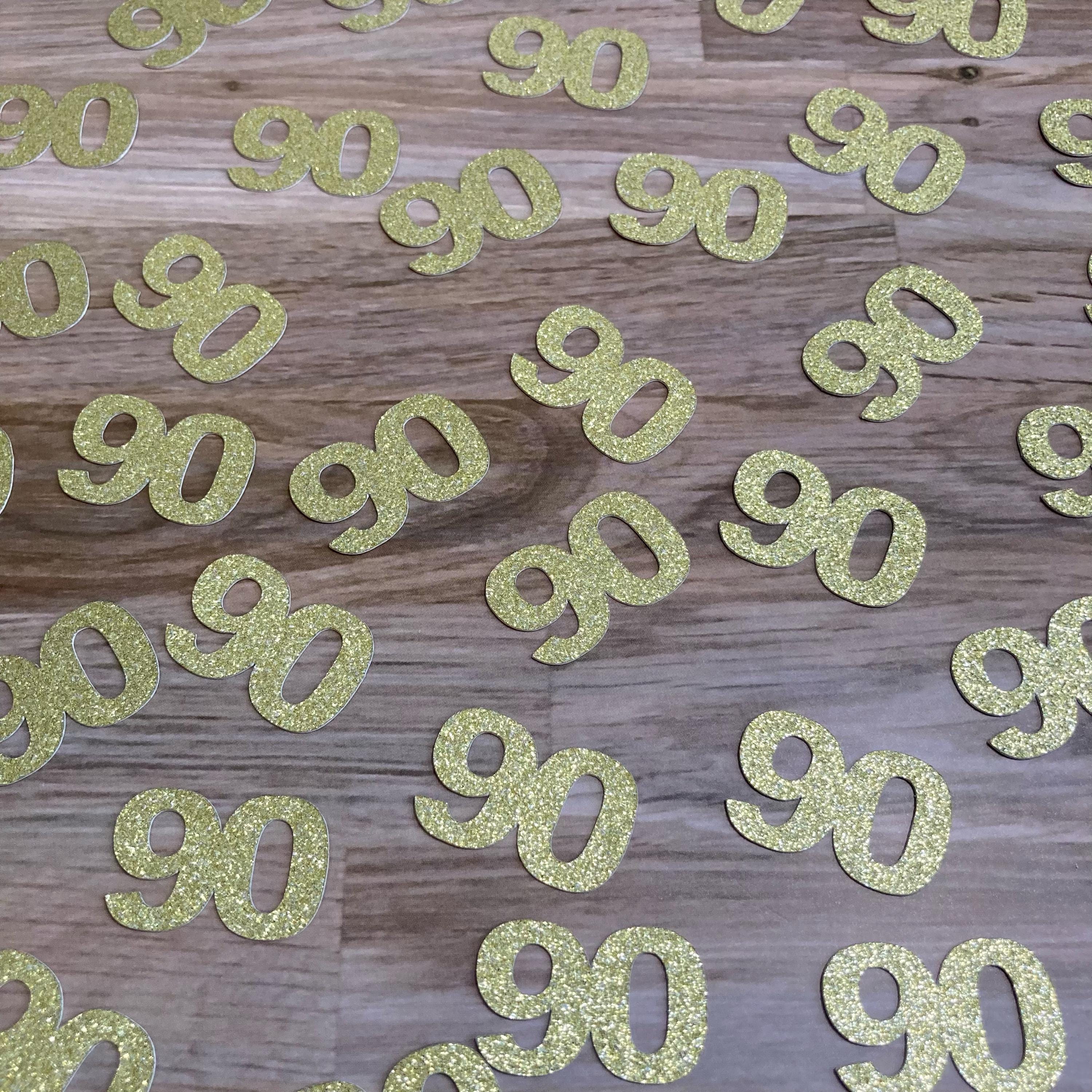 90th Birthday Decorations, Glitter Confetti Decor, 90 Years Young, Party Supplies, No Shed Glitter, Age Confetti