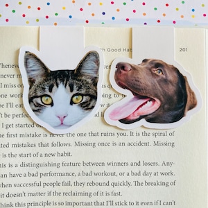 Personalized Bookmark, Magnetic Bookmark, Dog Mom Present, Cat Mom Present, Birthday Gift for Friend, Custom Pet Photo Gift, Father's Day