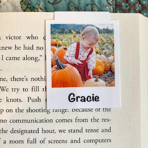 Personalized Photo Polaroid Bookmark, Custom Photo Bookmark, Birthday Gift, Magnetic Bookmark, Gift for Mom, Boo Gift, Teacher Gift