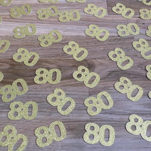 Décorations pour 80e anniversaire, confettis scintillants 80 ans, 80 ans, anniversaire, Articles de fête, paillettes sans perte de poids, confettis de l'âge, décoration 80 ans, or, argent