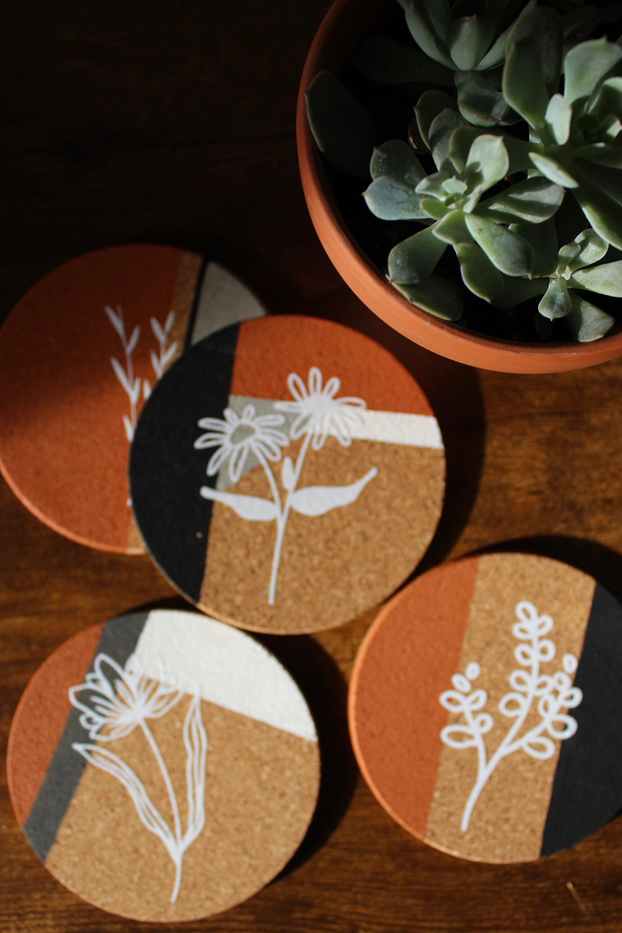 HandPainted Cork Coasters / Gifts for Women Etsy