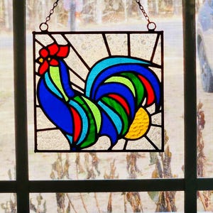 Stained Glass Rooster pattern/template for instant digital download -png-pdf-svg-jpg