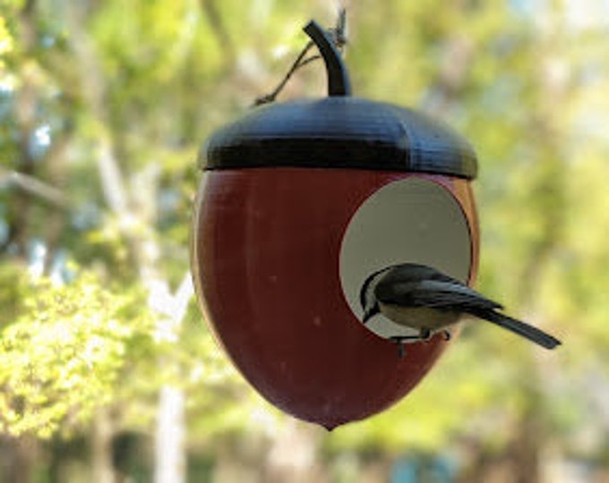 Bird feeder-Handcrafted for outdoors , Modern Acorn hanging bird feeder