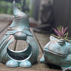 Bird Feeder -Handmade gift for garden & home. A whimsical Gnome birdfeeder Gift idea to friends , birds , Mother's day , housewarming .