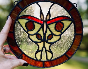 Stained Glass Luna Moth pattern/template for instant digital download -png-pdf-svg-jpg