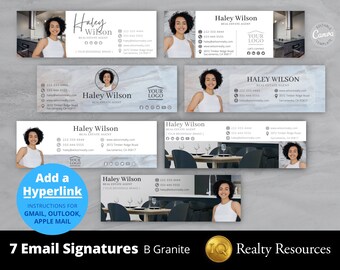 E-mailhandtekeningsjabloonbundel, 7 handtekeningsjablonen, vastgoedmarketing, Gmail, moderne makelaar Canva-sjabloon, digitale download