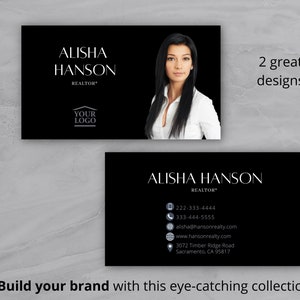 Real Estate Business Card Templates, Double-sided, Editable Canva ...