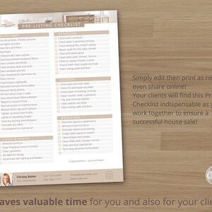 Real Estate Pre-listing Checklist for Home Sellers, Checklist Template ...