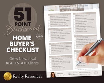 Real Estate Buyer's Checklist for Home Sellers, Real Estate Marketing, Realty Editable Templates Canva, Branding, Flyer, Questionnaire,