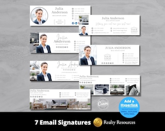 Real Estate Email Signature Template Bundle, Real Estate Marketing, Modern Realtor Signature Canva Template, digital Download