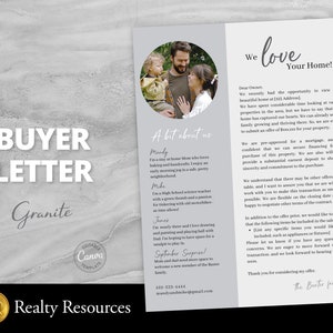 Plantilla de carta de comprador, carta de oferta de comprador de vivienda, plantilla de estimado vendedor, carta de presentación, plantilla de Canva editable,