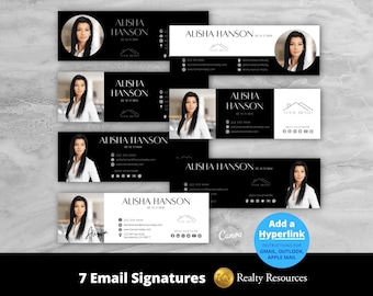 Real Estate Email Signature Template Bundle, Email Template, Modern Realtor Business Template, Canva Templates Digital Download