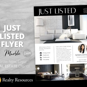 Real Estate Flyer Template, Just Listed Flyer, Home Seller, Buyer Neighbourhood Farming, Realtor Marketing Flyer, Branding, Editable Canva