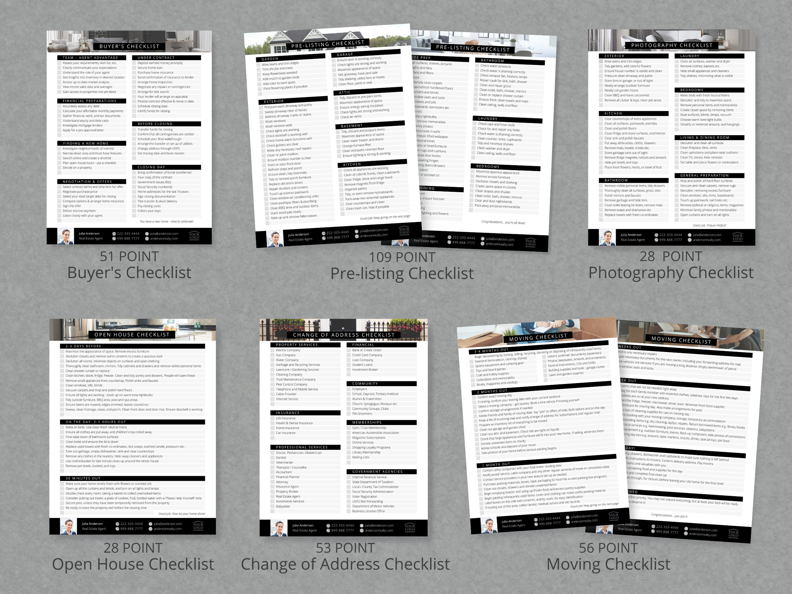 Real Estate Checklist BUNDLE for Home Sellers and Buyers, 6 Checklists ...