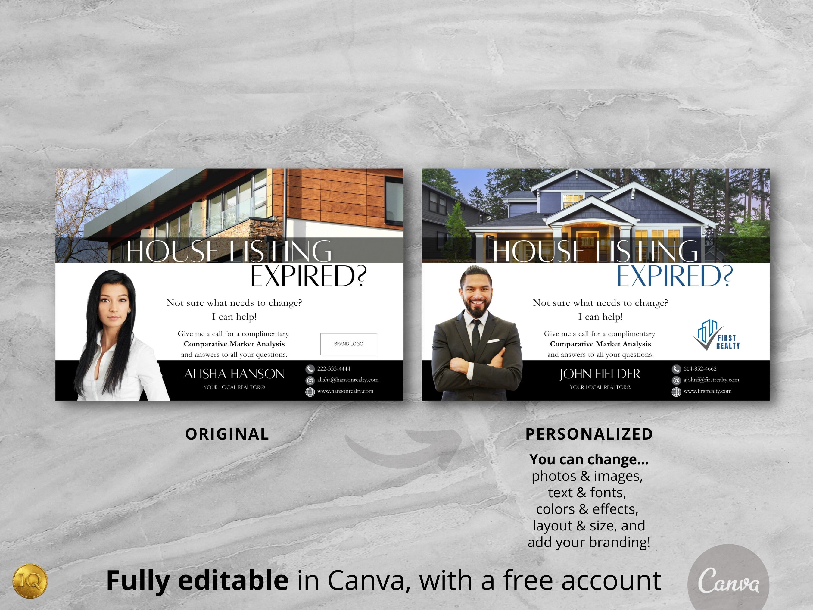 Real Estate Postcard Template Expired Listing Postcard FSBO Etsy