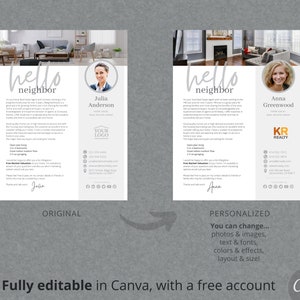 Real Estate Flyer Template, Hello Neighbor Realtor Introduction Flyer, Letter, Neighborhood Farming, Realtor Marketing, Canva Template image 5