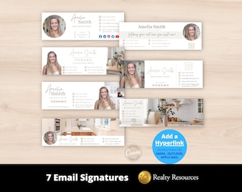 Real Estate Email Signature Template Bundle, Real Estate Marketing, Gmail, Modern Realtor Canva Templates, Digital Download