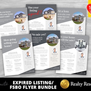 Real Estate Flyer Template BUNDLE, Expired Listing Flyer, FSBO Flyer,  Realtor Introduction, Real Estate Marketing,  Canva Templates