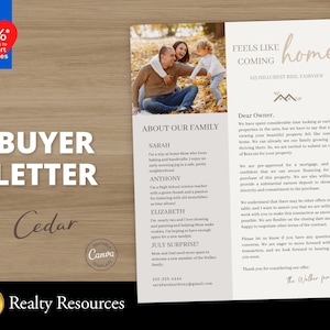 Plantilla de carta de comprador, carta de oferta de comprador de vivienda, plantilla de estimado vendedor, carta de presentación, plantilla de Canva editable,