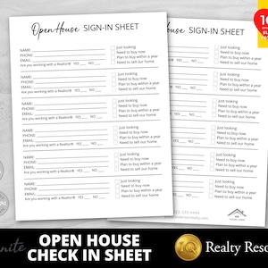 Open House Sign In Sheet, Open House Flyer, Real Estate Flyer, Realtor Marketing, Real Estate Marketing Editable Canva Template