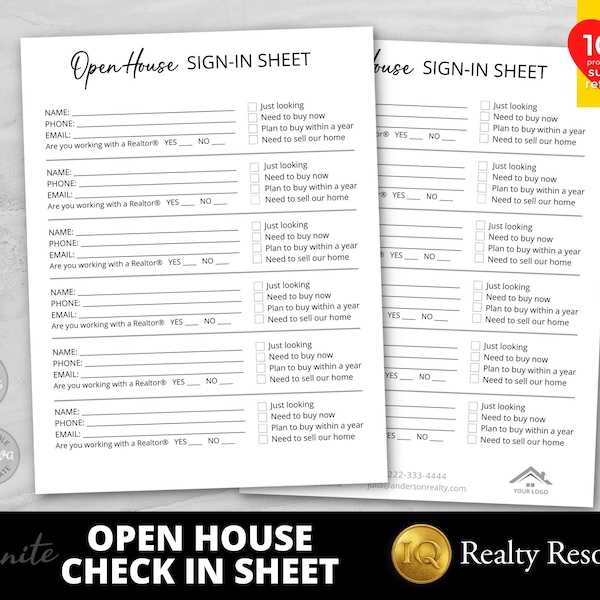 Open House Sign In Sheet, Open House Flyer, Real Estate Flyer, Realtor Marketing, Real Estate Marketing Editable Canva Template