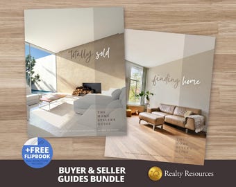 Real Estate Buyer Seller Guide BUNDLE, Listing Presentation, Buyer Presentation, Modern Real Estate Marketing, Canva Template Digital