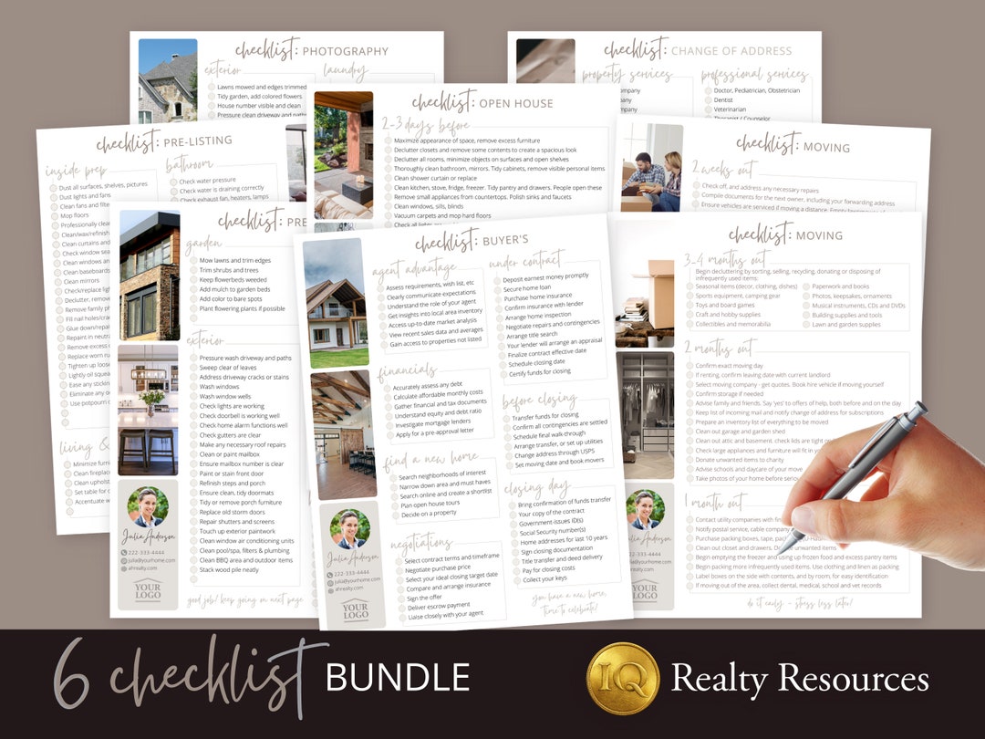 Real Estate Checklist BUNDLE for Home Sellers and Buyers, Realty ...