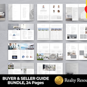 Buyer Seller Guide Bundle, Listing Presentation for Real Estate, Buyer Presentation, Real Estate Marketing, Canva Templates Digital Download